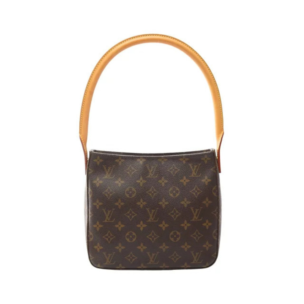 Louis Vuitton Looping Monogram Shoulder Bag Canvas Leather Brown